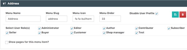 Disable Frontend Dashboard Menu based on User Role