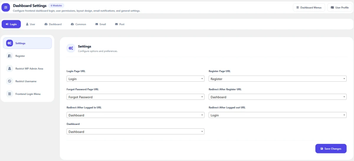 Unified Login, Registration & Intelligent URL Routing