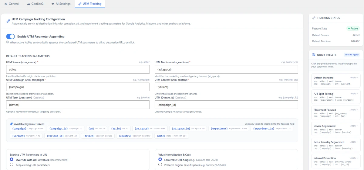 Dynamic UTM Tracking & Campaign Attribution